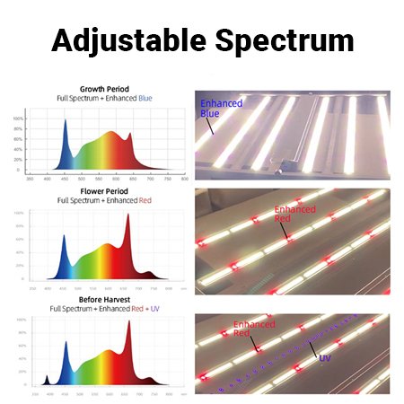 led grow light with adjustable spectrum